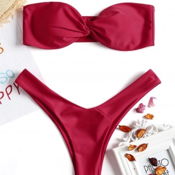 Zaful Other - Red front twist bikini